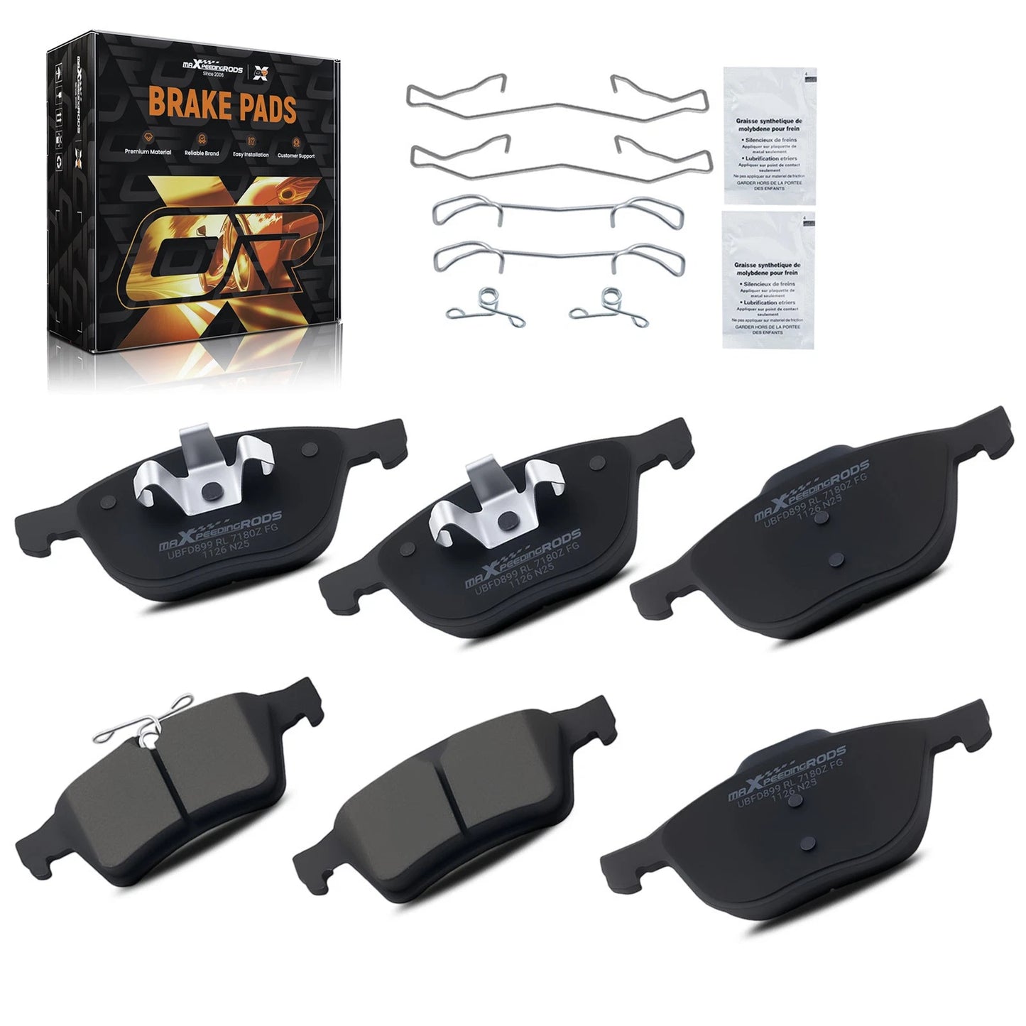 Front Rear Ceramic Brake Pads Set for Ford Escape and Focus (2013–2018)