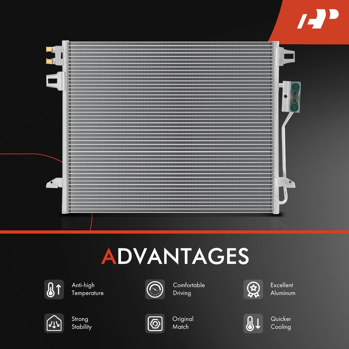 A/C Condenser with Bracket for Chrysler Town & Country Dodge Grand Caravan