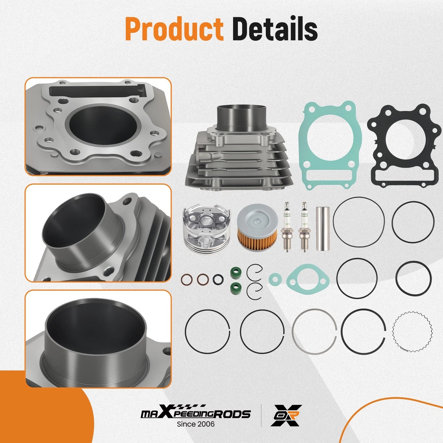 Cylinder Piston Top End Rebuild Set for Honda TRX300 Fourtrax (1988–2000)
