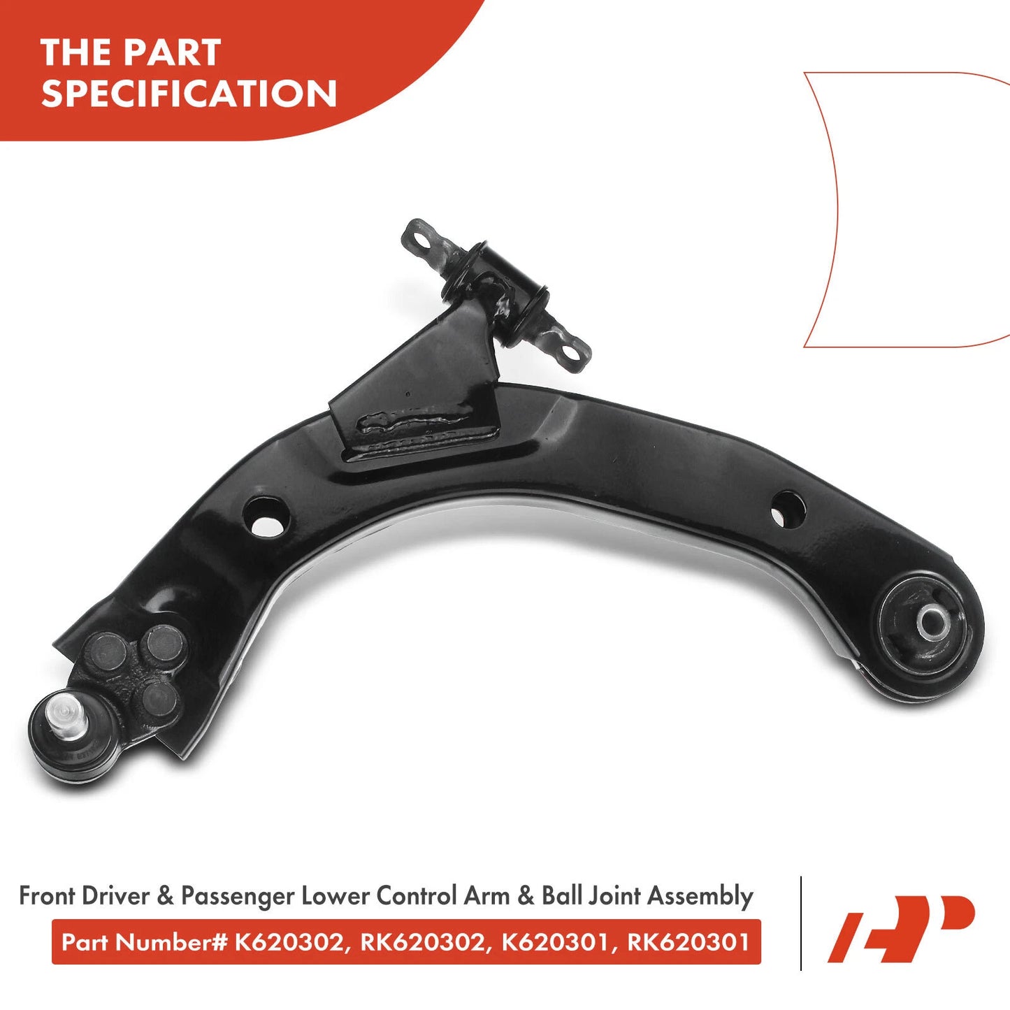 2X Front Lower Control Arm with Ball Joint for Chevrolet Cobalt (2005–2010)