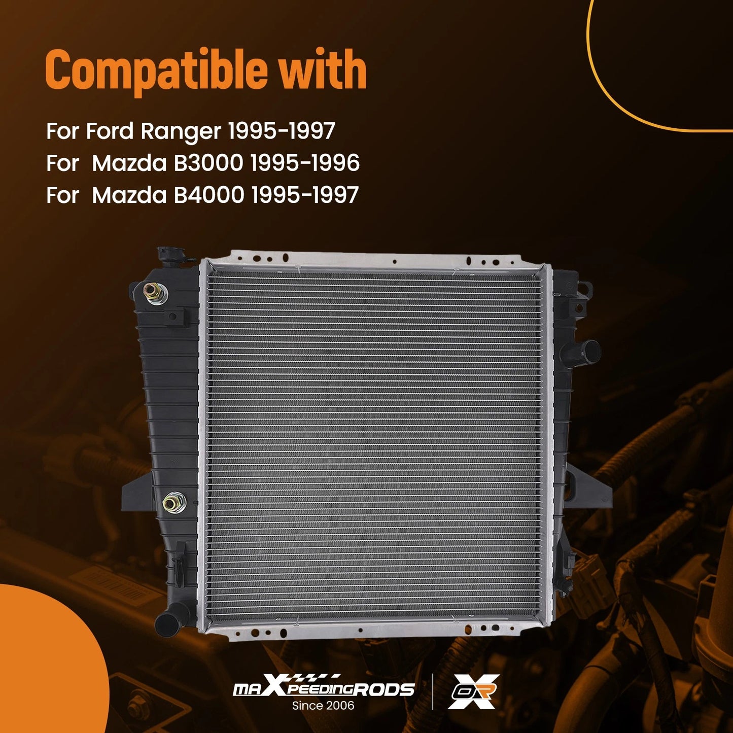 Cooling Radiator for Ford Explorer (1995–1997) 4.0L V6 AT/MT Cross Flow