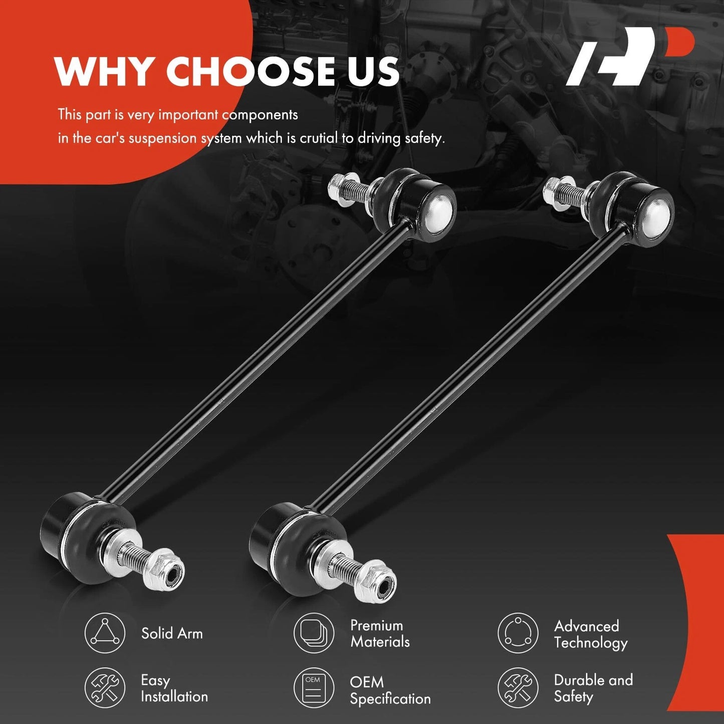 2X Front Side Stabilizer Bar Link for Chevrolet Spark (2016–2022)