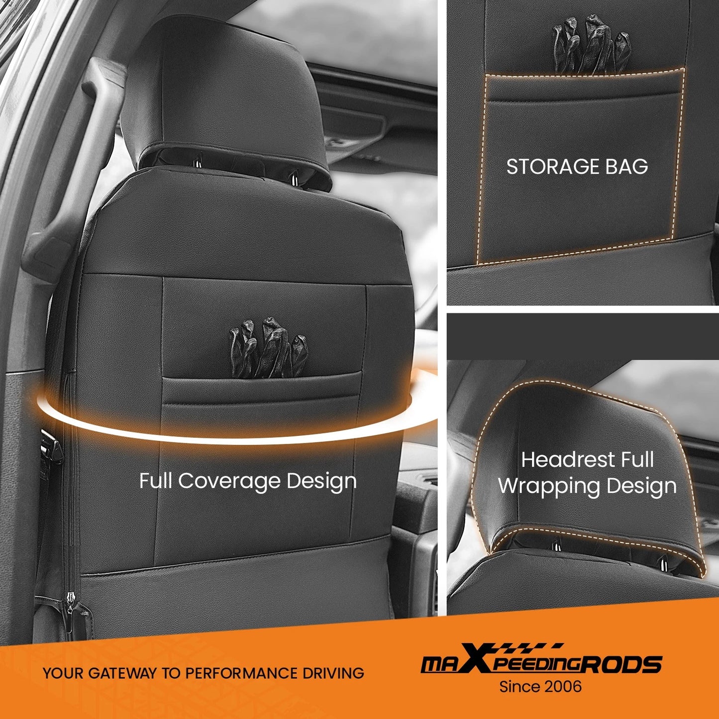 Full Set Leather Waterproof Truck Seat Covers for Ford F-150 (2015–2024)