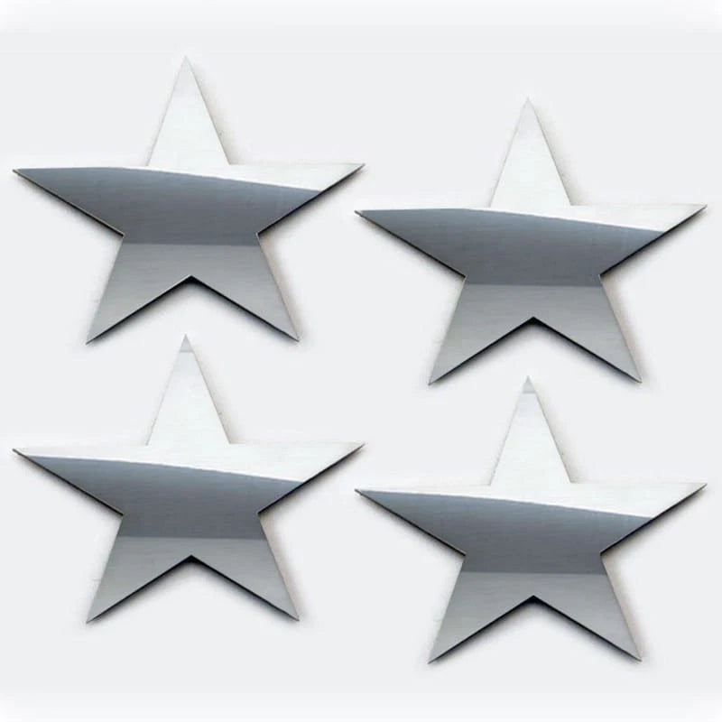 4pc Polished Stainless Steel Star Emblem Kit - American Car Craft
