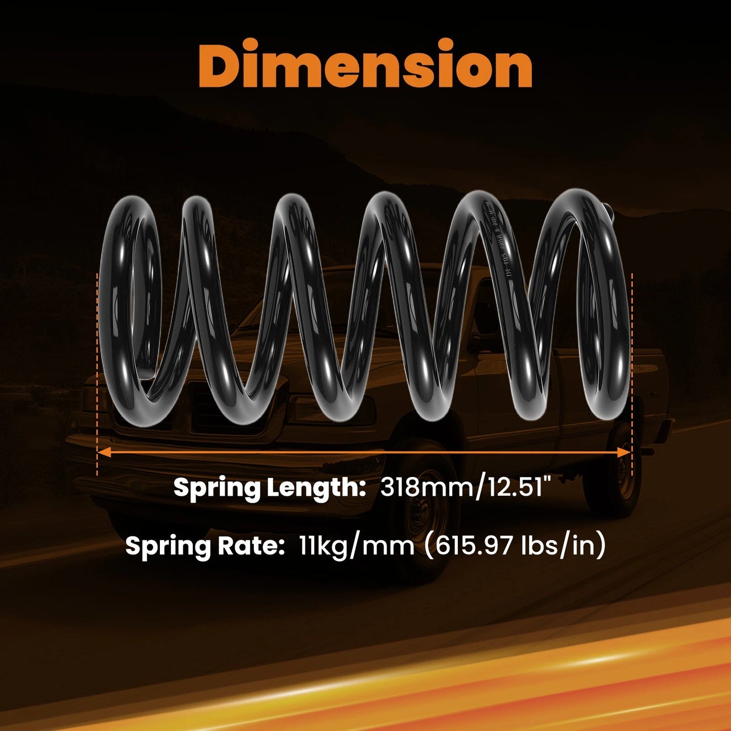 2" Front Drop Lowering Springs for Dodge Ram 1500 (1994–2001 2WD)
