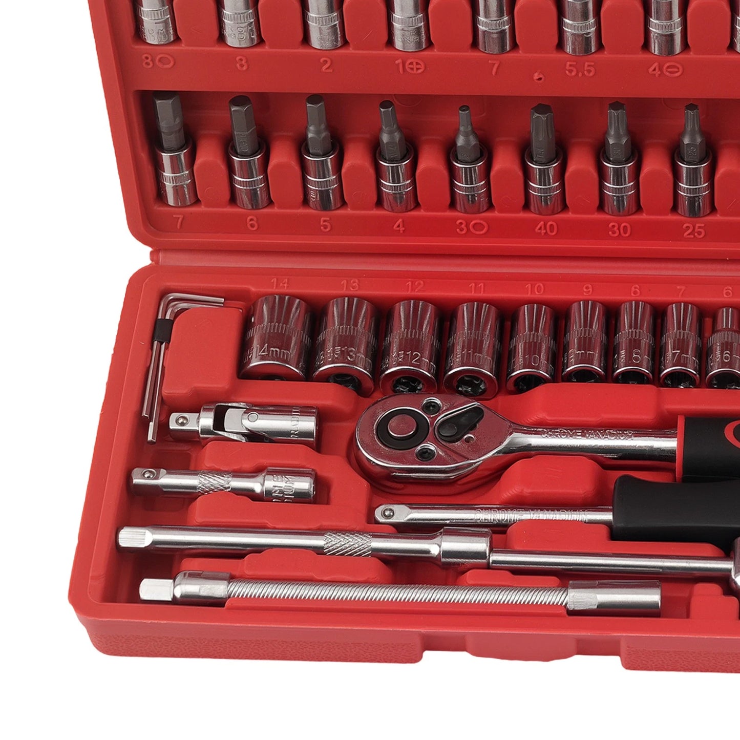 4-Piece Drive Socket Wrench Ratchet Set for Carbon Steel Tool Kit (2000–2000)