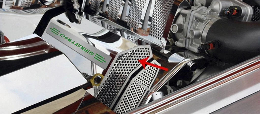 Fuel Rail Covers Green CF Vinyl Challenger Inlay for 2008–2011 Dodge Challenger SRT8