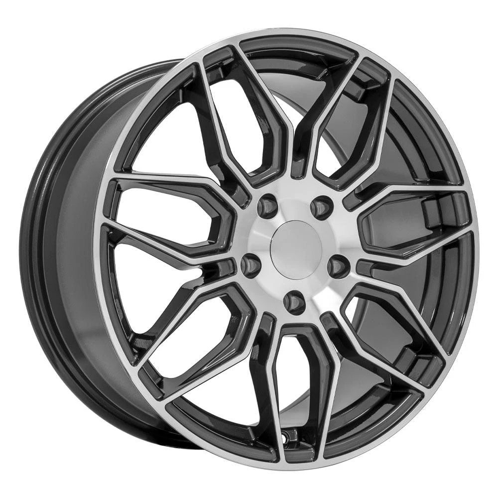 18 Inch Gunmetal Machined Wheel Replacement for 1988-1996 Chevy Corvette