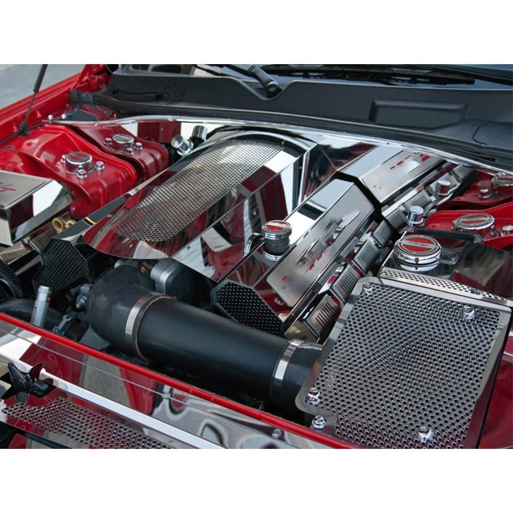 Brushed Firewall Cover with Cap for 2009–2019 Dodge Challenger with ACC Rail