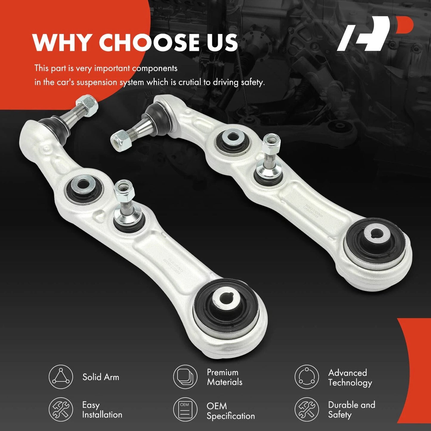 2X Front Lower Rearward Control Arm Ball Joint Assembly for Benz C300 (2015–2021)