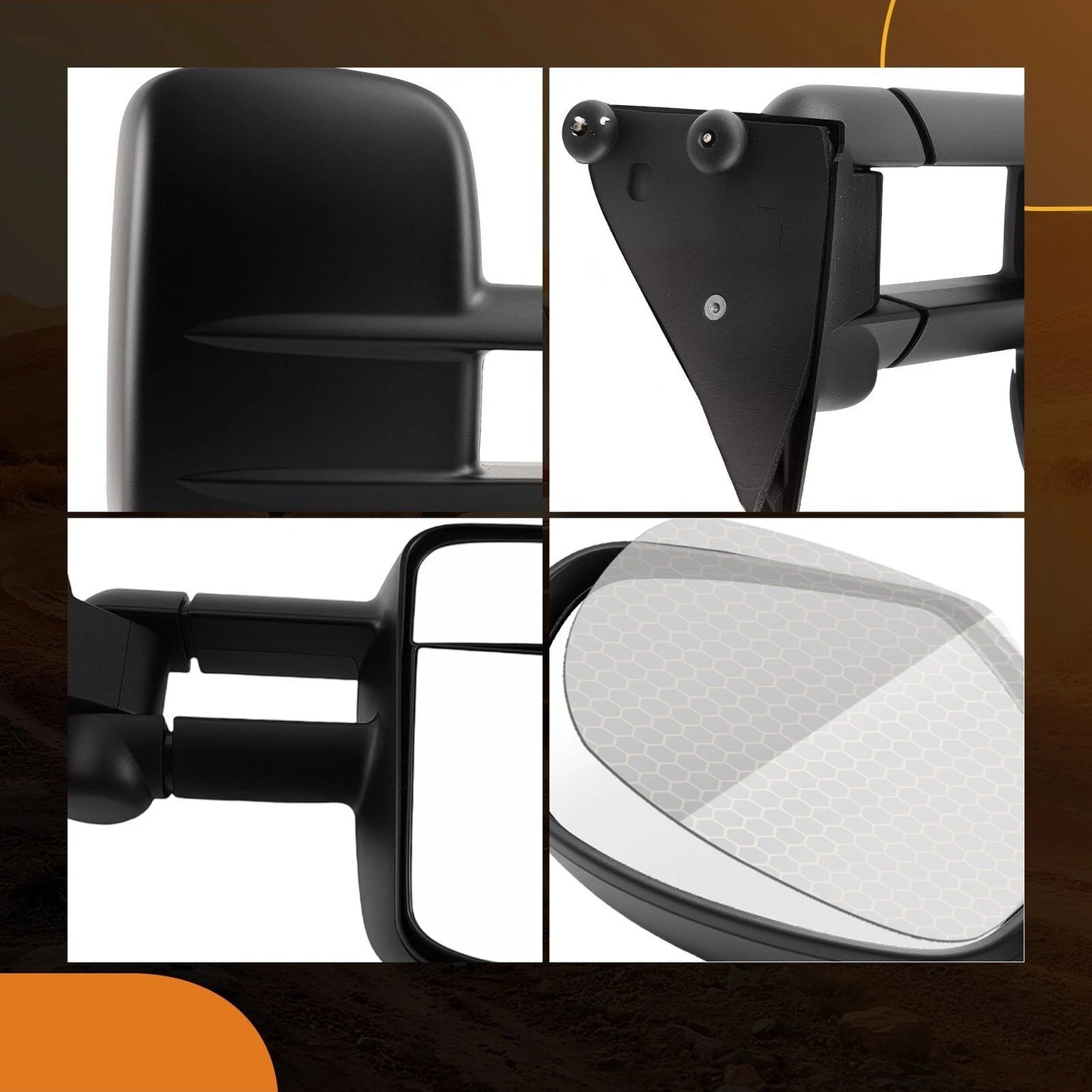 Black Side View Mirror Set for GMC C/K 1500 2500 3500 (1988–1998)