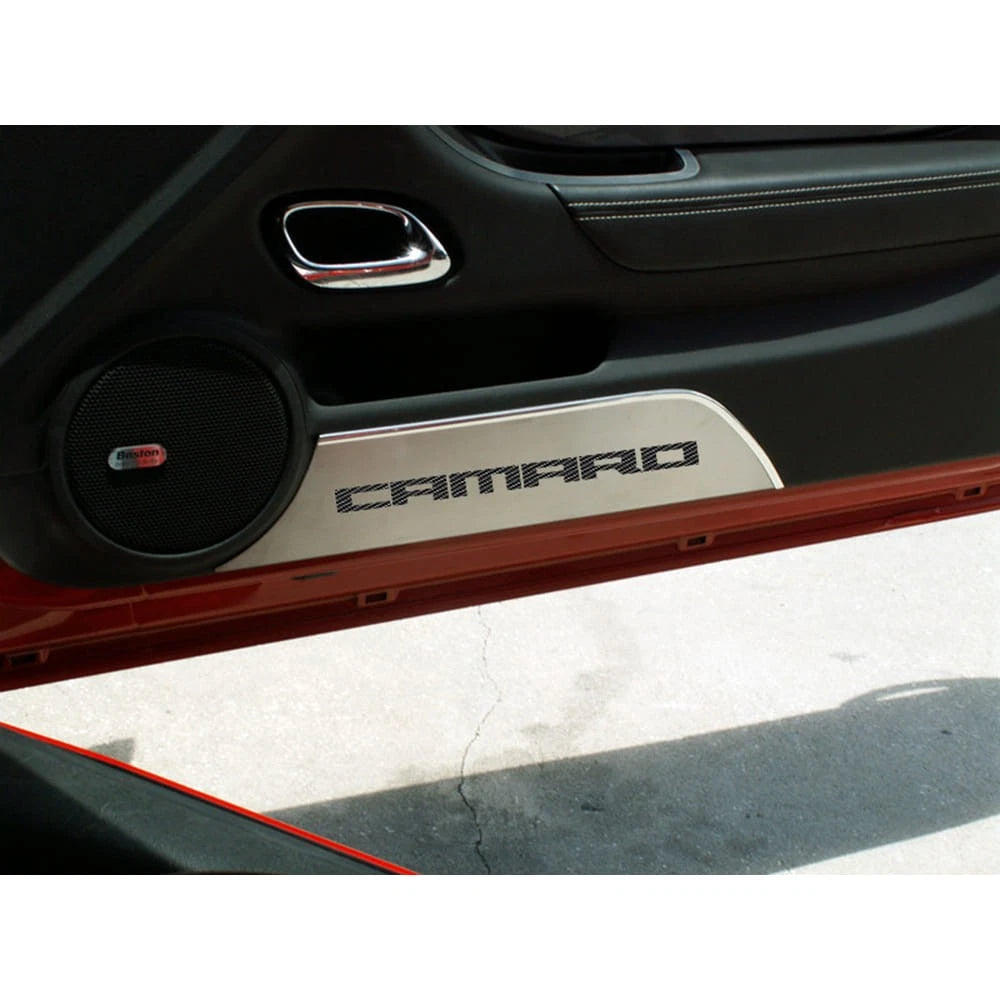 Door Panel Kick Plates Replacement Set with Camaro Inlay for 2010–2015 Camaro