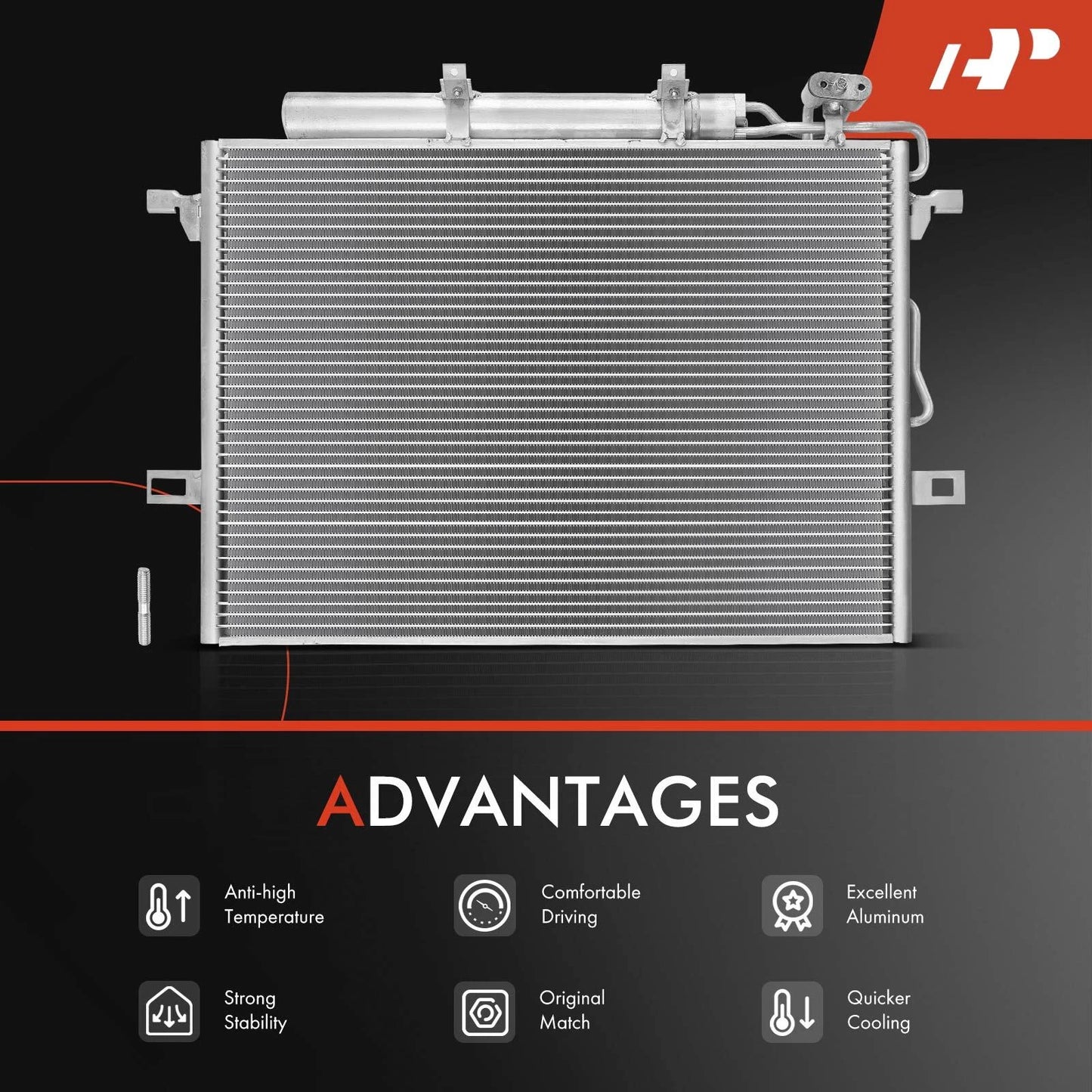 A/C Condenser with Receiver Drier & Bracket for Benz W211 W212 C216 R230