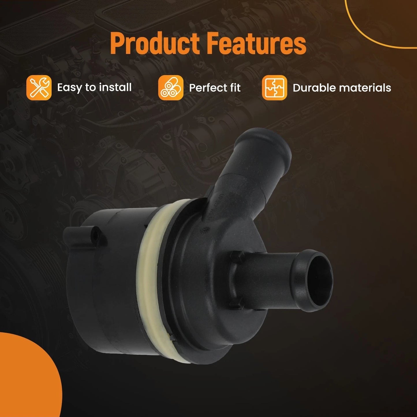 Electric Water Pump for VW Audi Skoda Jetta (2010–2018) Bolt-On 3-Pin