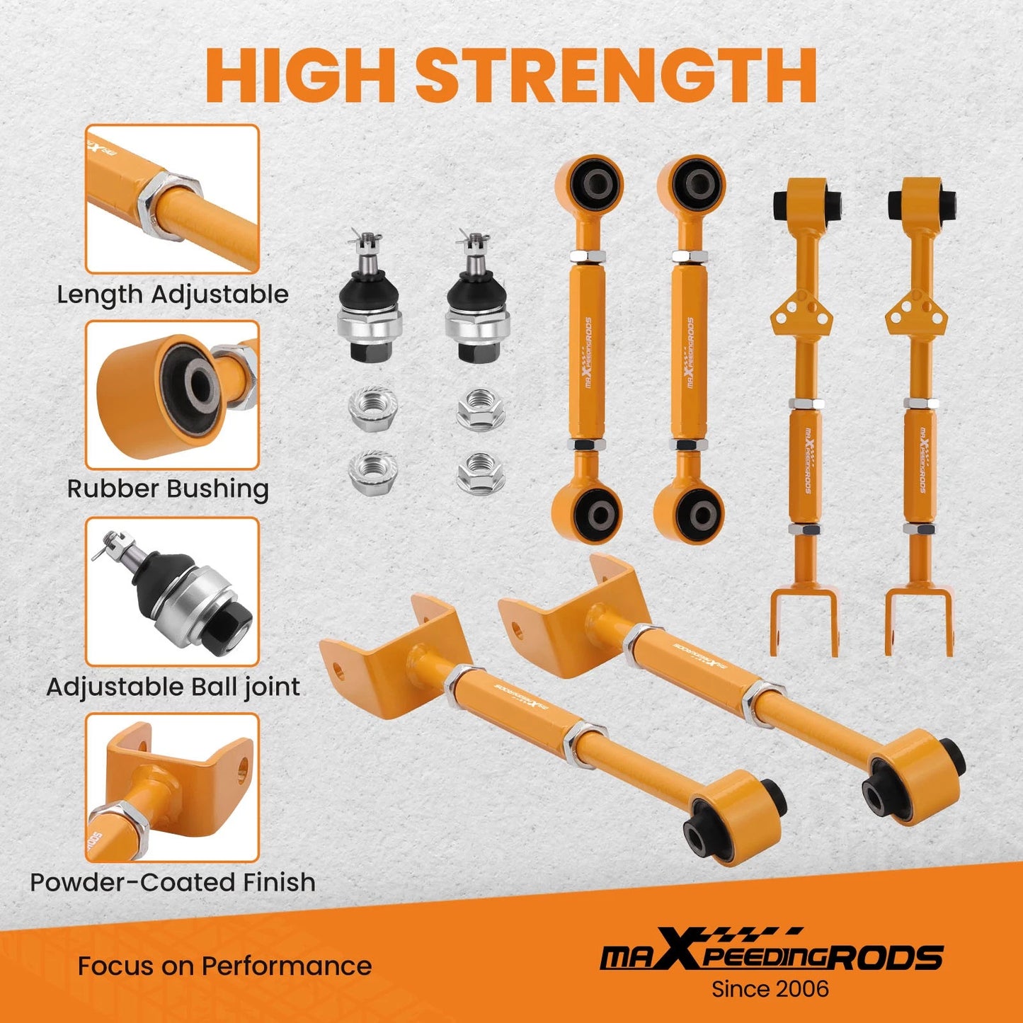 Adjustable Control Camber Arms Toe Kit with Ball Joints for Acura TSX (2009–2014)
