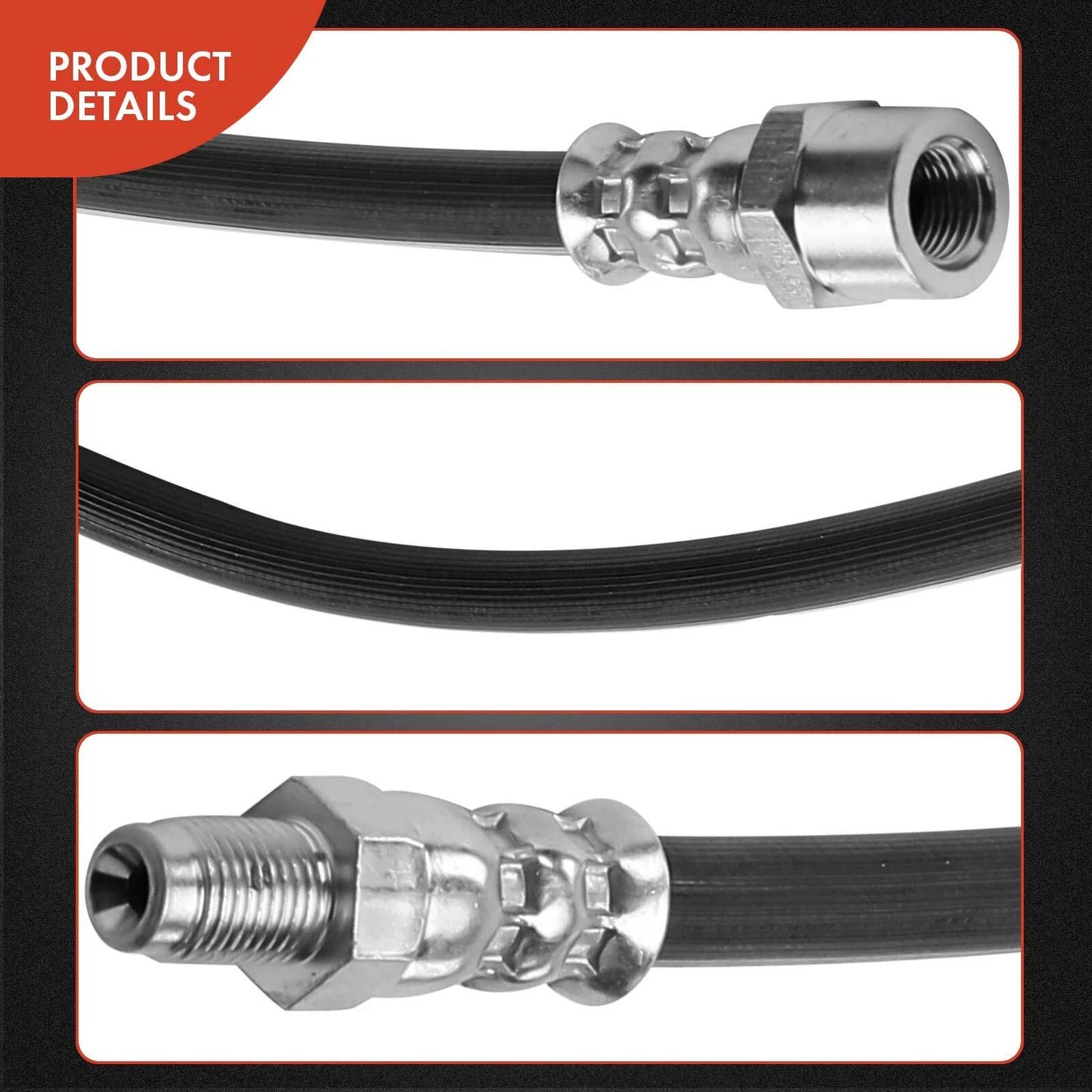 2X Front Brake Hydraulic Hose for Mercedes-Benz E300 E320 (1994–1995)