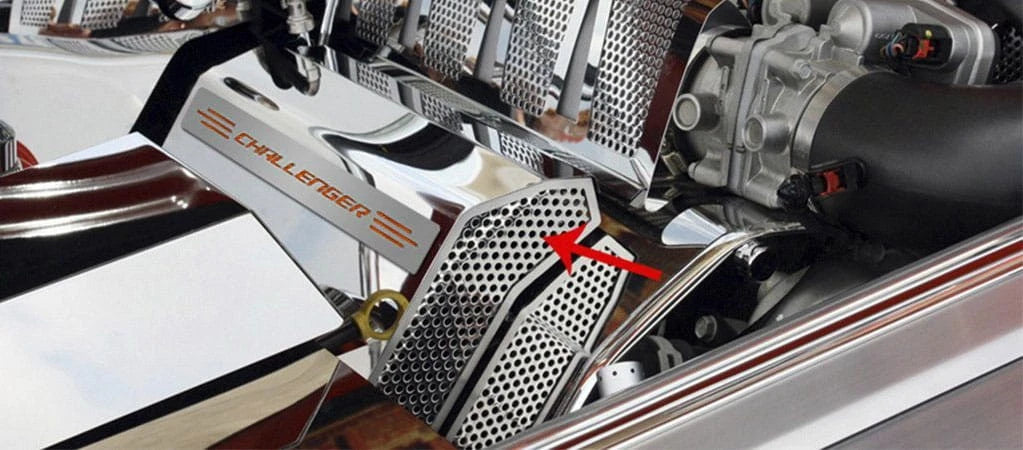 Fuel Rail Covers Replacement Orange Carbon Fiber Inlay for Dodge Challenger (2008–2011)