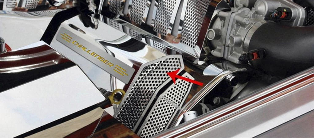 Fuel Rail Covers Yellow CF Vinyl Challenger Inlay for Dodge Challenger (2008–2011)