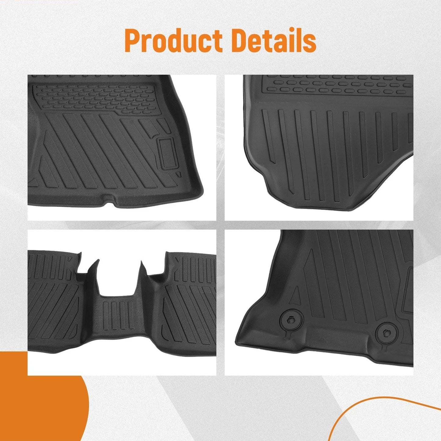 All Weather Floor Mats for Subaru Crosstrek/Impreza (2017–2023) Black TPE