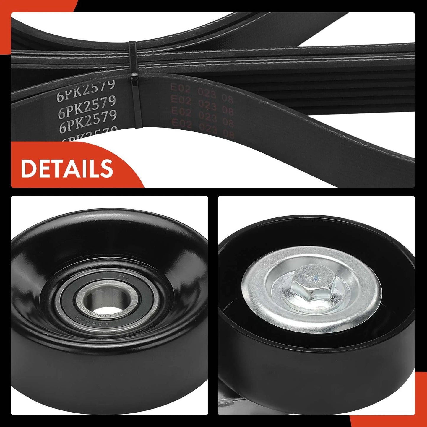 3X Serpentine Belt Drive Component Kit for Chevy Express GMC Savana (2003–2023)