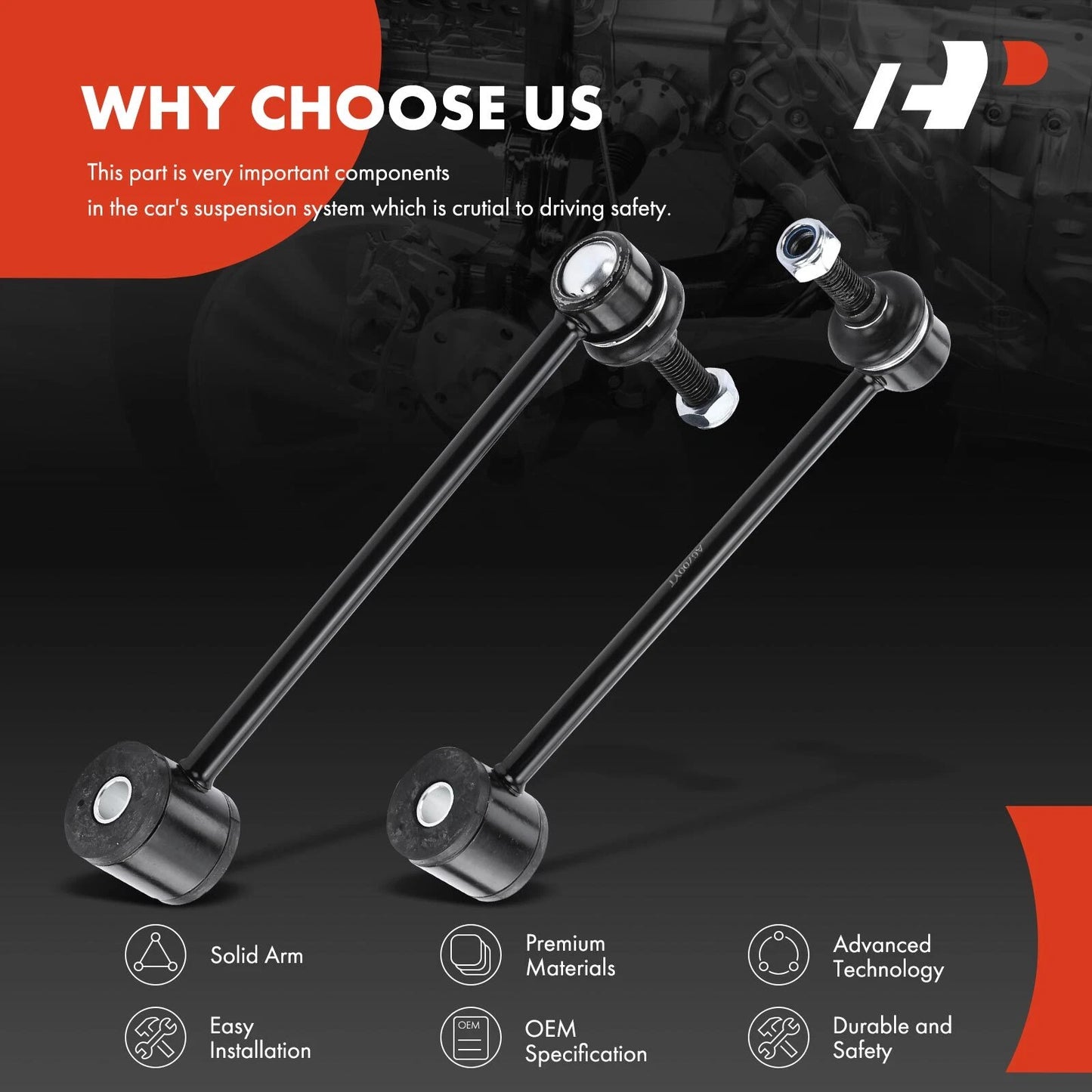 2X Rear Sway Bar Link for Jeep Wrangler (2007–2017)