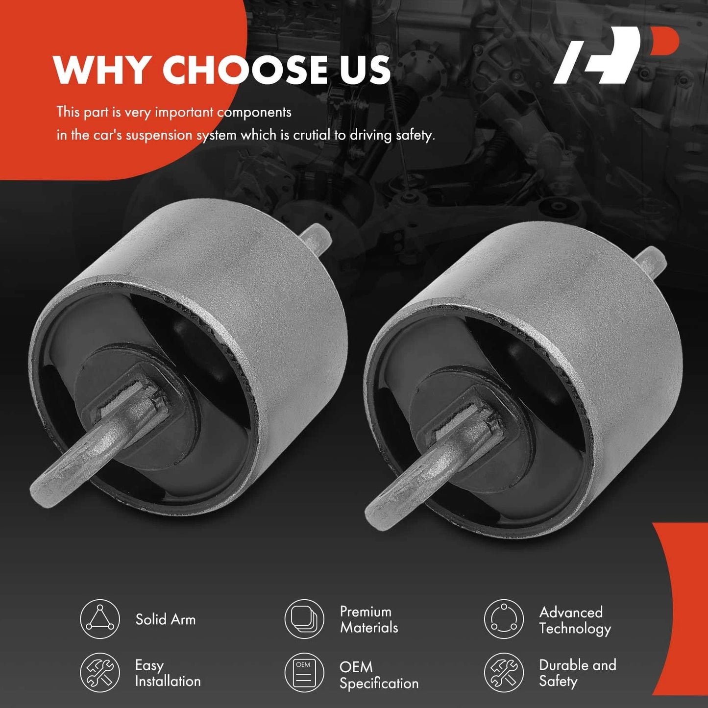 2Pcs Trailing Arm Bushing for Chevy Malibu, Impala, Buick LaCrosse
