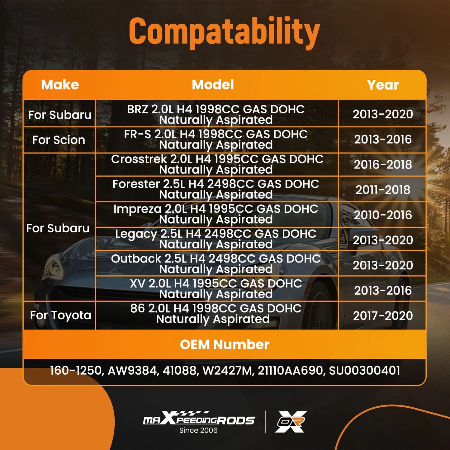 Engine Cooling Water Pump for Subaru Outback 2.5L 2013–2020