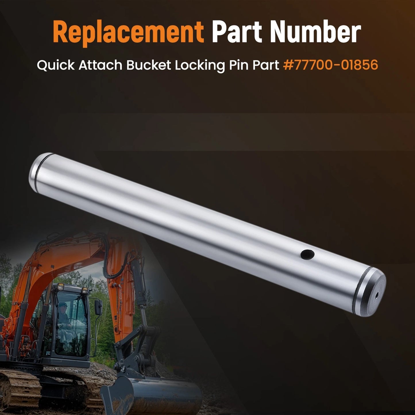 Heavy Duty Bucket Pin for Kubota U45 U55 KX057-4 (44.8mm–372mm)