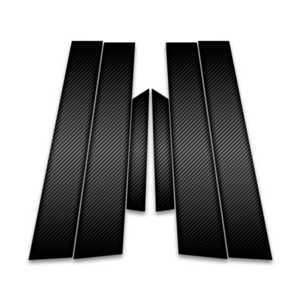 6pc Carbon Fiber Pillar Post Covers for 2011 Ford Fiesta Hatchback