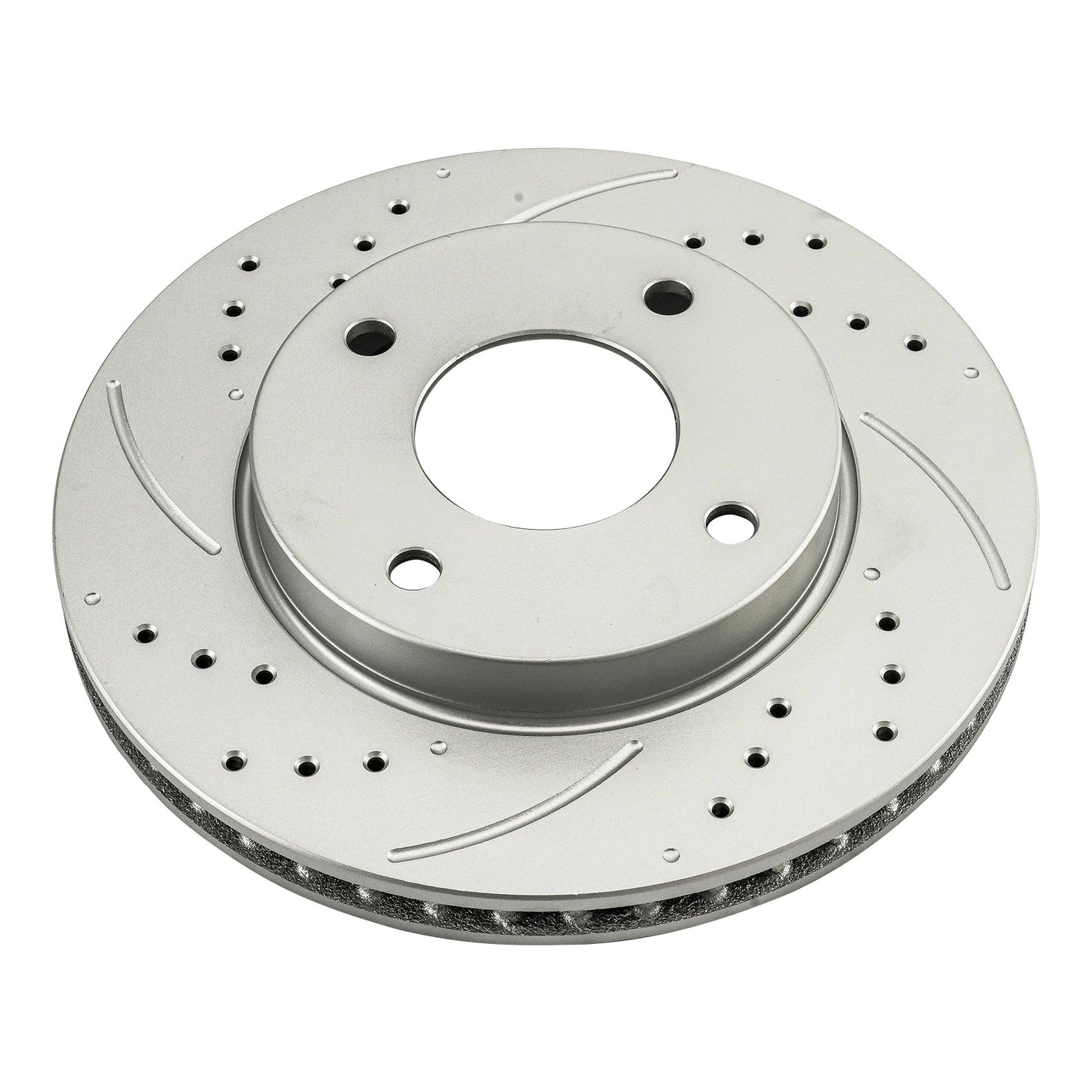 Drilled Slotted Vented Front Brake Rotor Pair for Nissan Versa (2009–2011)