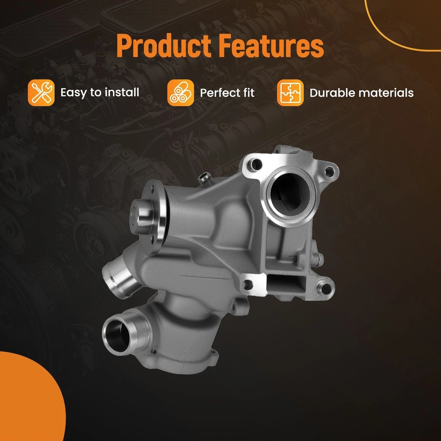 Coolant Water Pump for Mercedes-Benz S320 SL320 (1994–1999) L6 3.2L