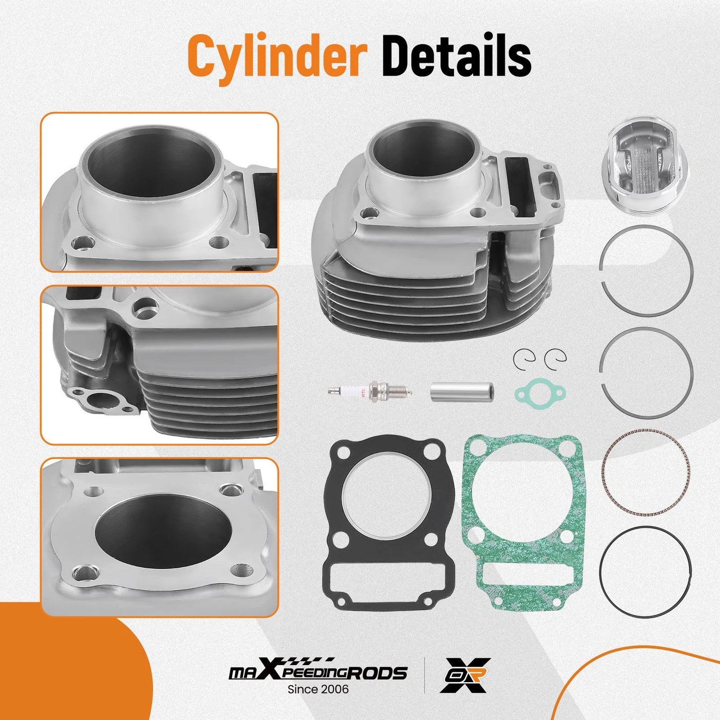 Cylinder Jug Top End Piston Gaskets Kit for Polaris Magnum 325 (2000–2002)