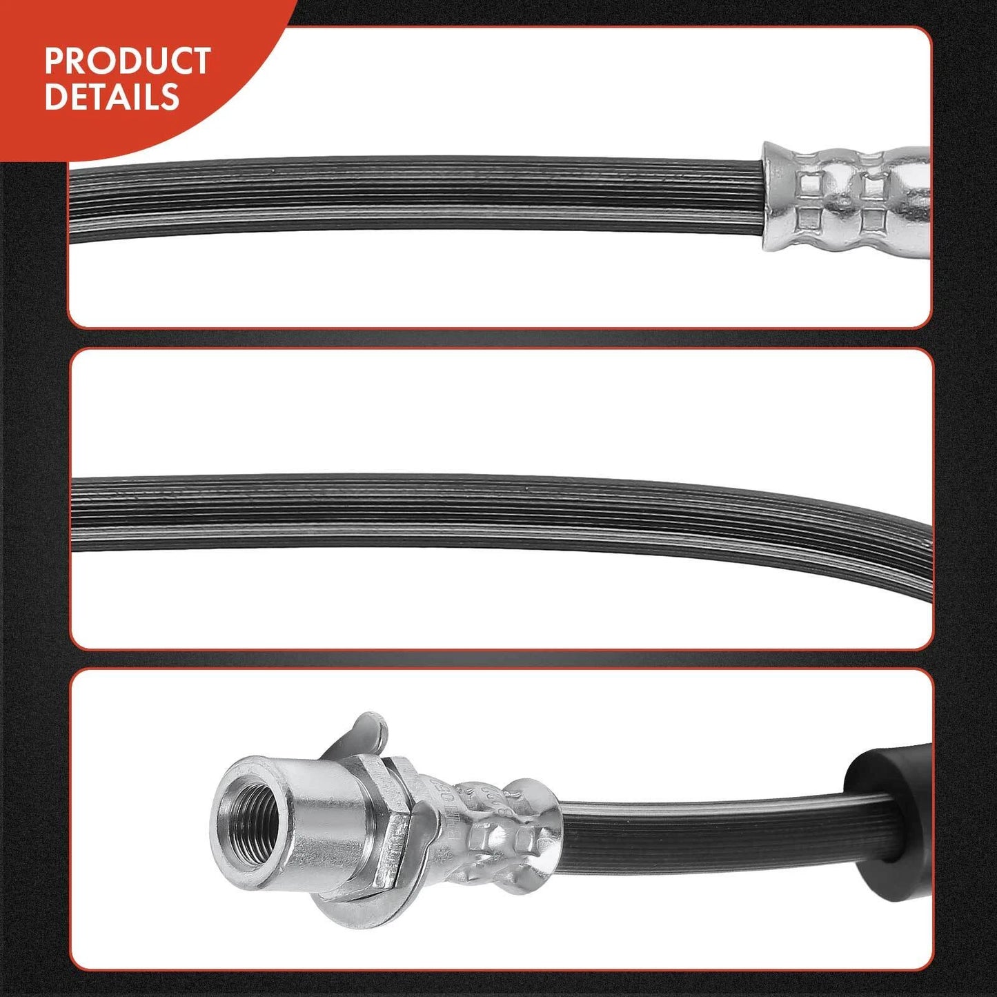 2X Rear Outer Brake Hydraulic Hose for Chevrolet Silverado 3500 HD (2007–2019)
