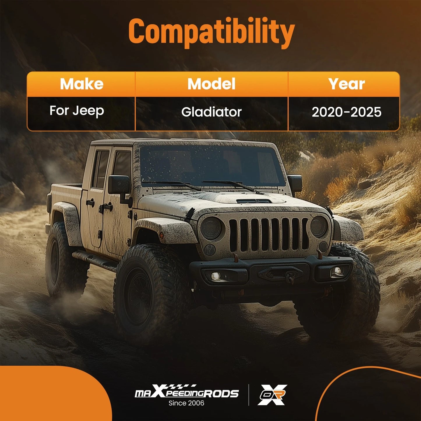 Floor Mats 2-Row Liner Set for Jeep Gladiator (2020–2025)