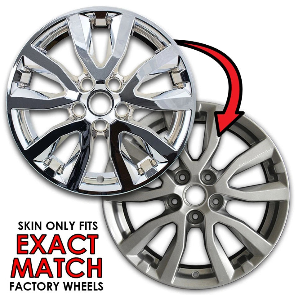 Chrome Wheel Skins Set 17 Inch Replacement for 2017-2020 Nissan Rogue