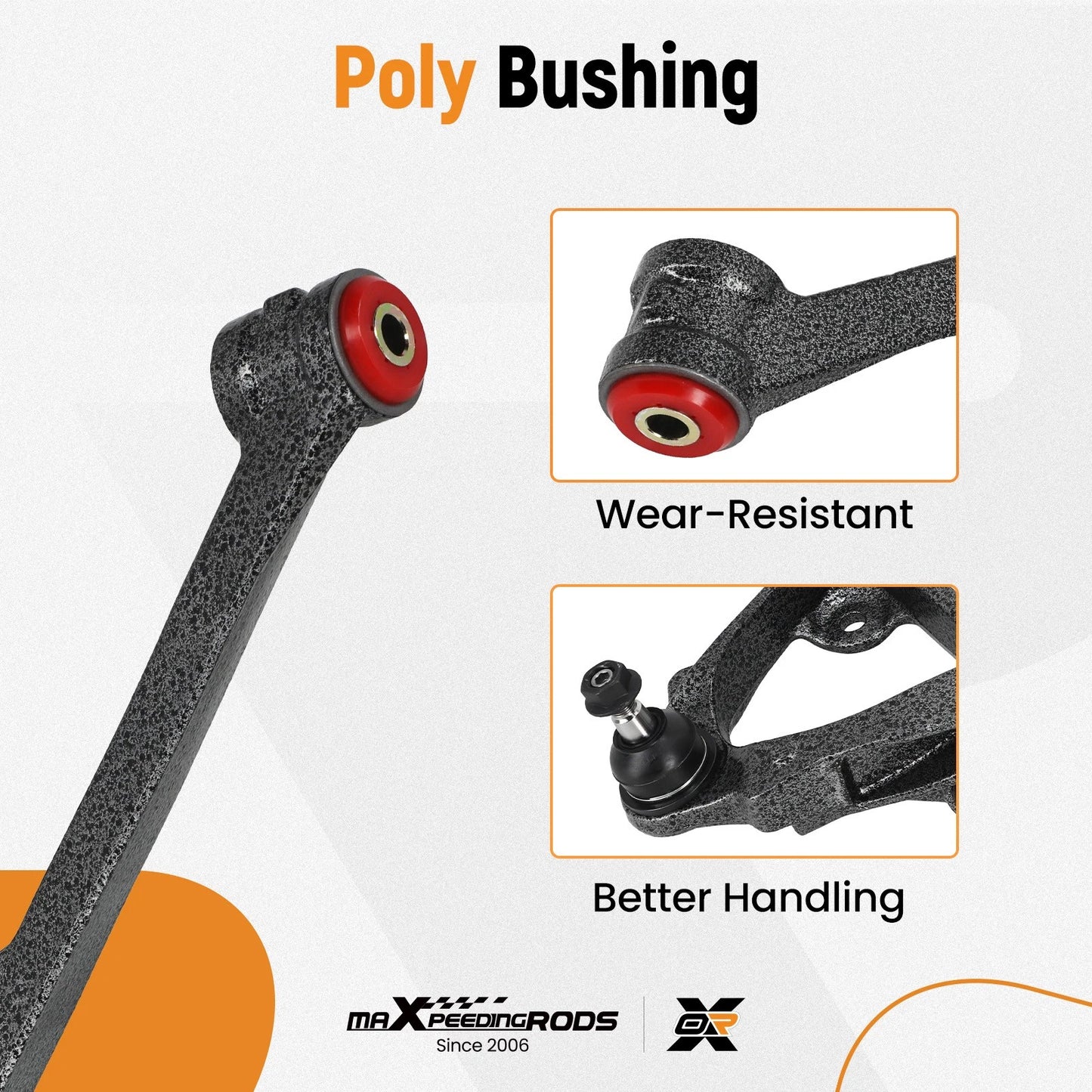 2x Front Lower Control Arms w/ Poly Bushing for 1999–2006 Chevy Silverado 1500