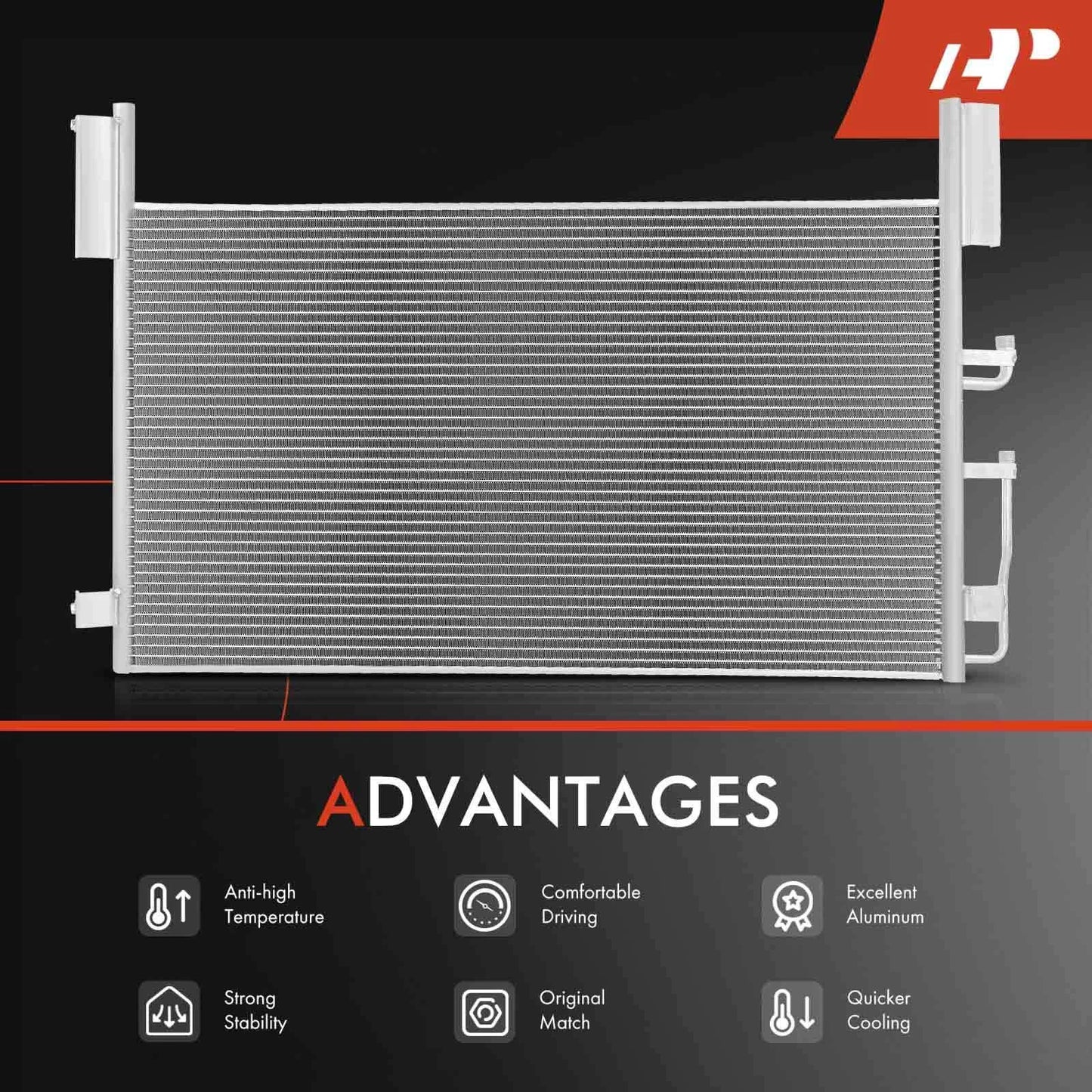 A/C Condenser with Receiver Drier for Western Star 4800SB 2012–2015