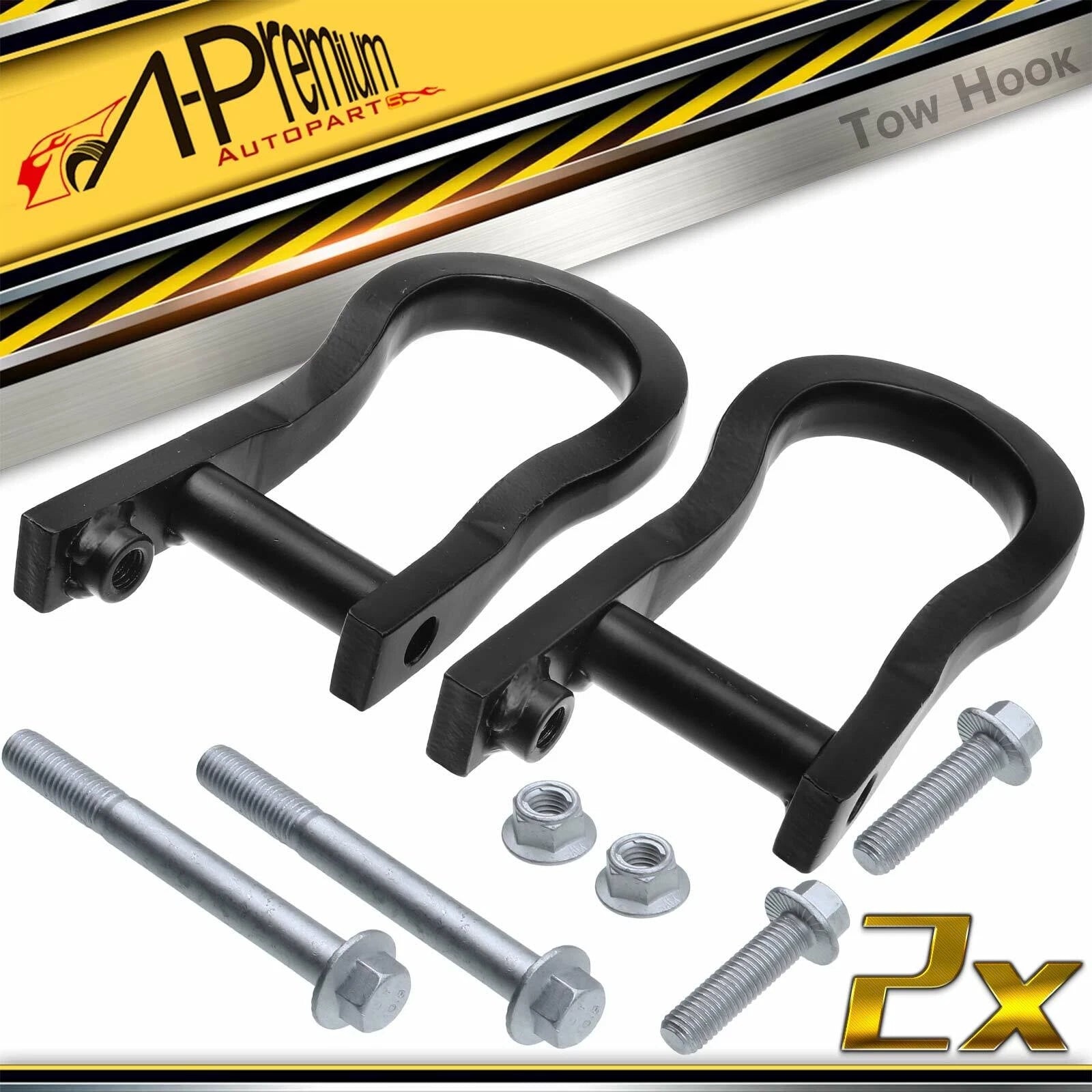 2X Tow Hooks for Chevy Silverado 1500 (2007–2018) GMC Sierra 1500 Limited