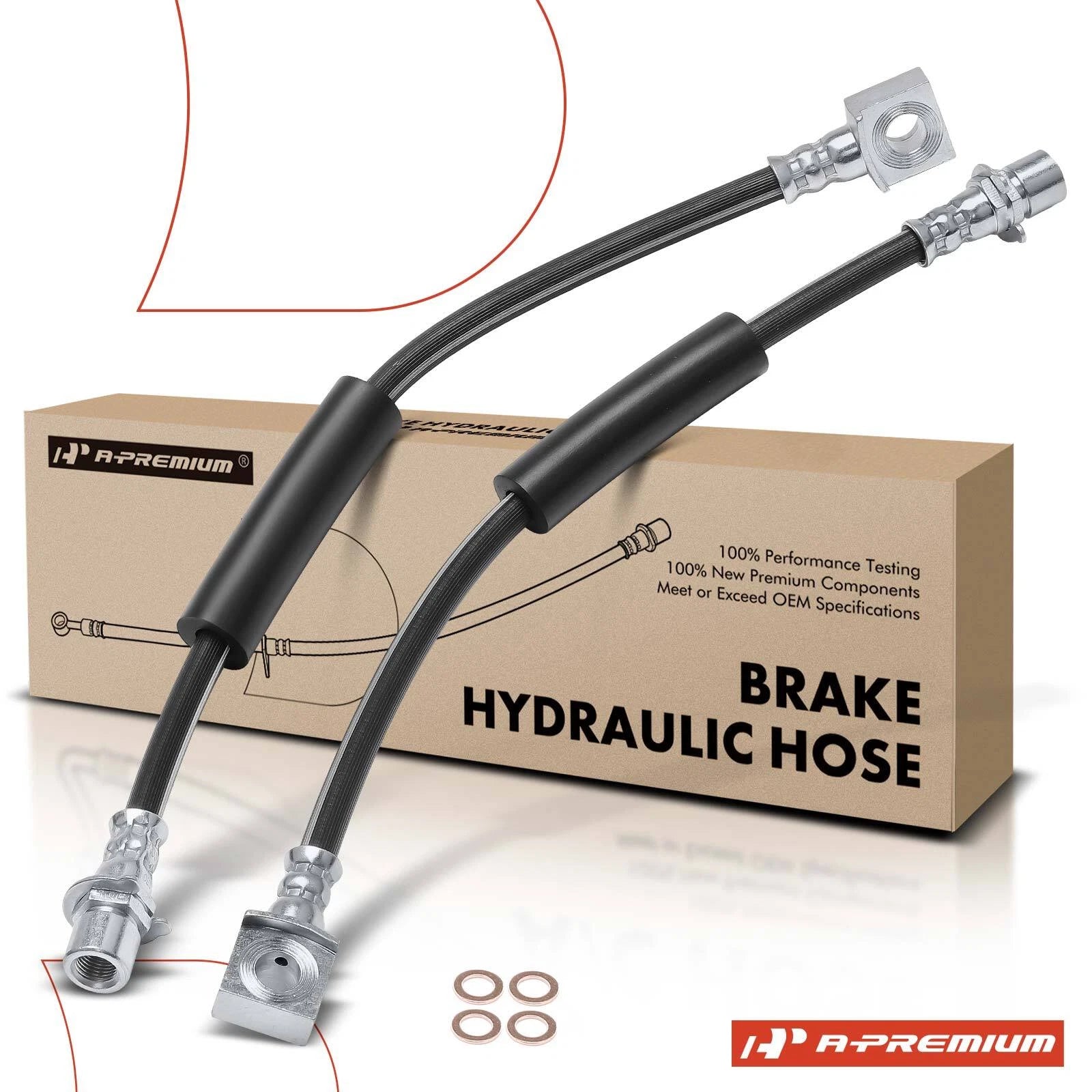 2X Rear Outer Brake Hydraulic Hose for Chevrolet Silverado 3500 HD (2007–2019)