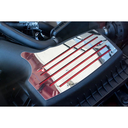 Polished Air Box Accent Plate w/White Carbon Fiber Inlay for 2015-16 Mustang GT
