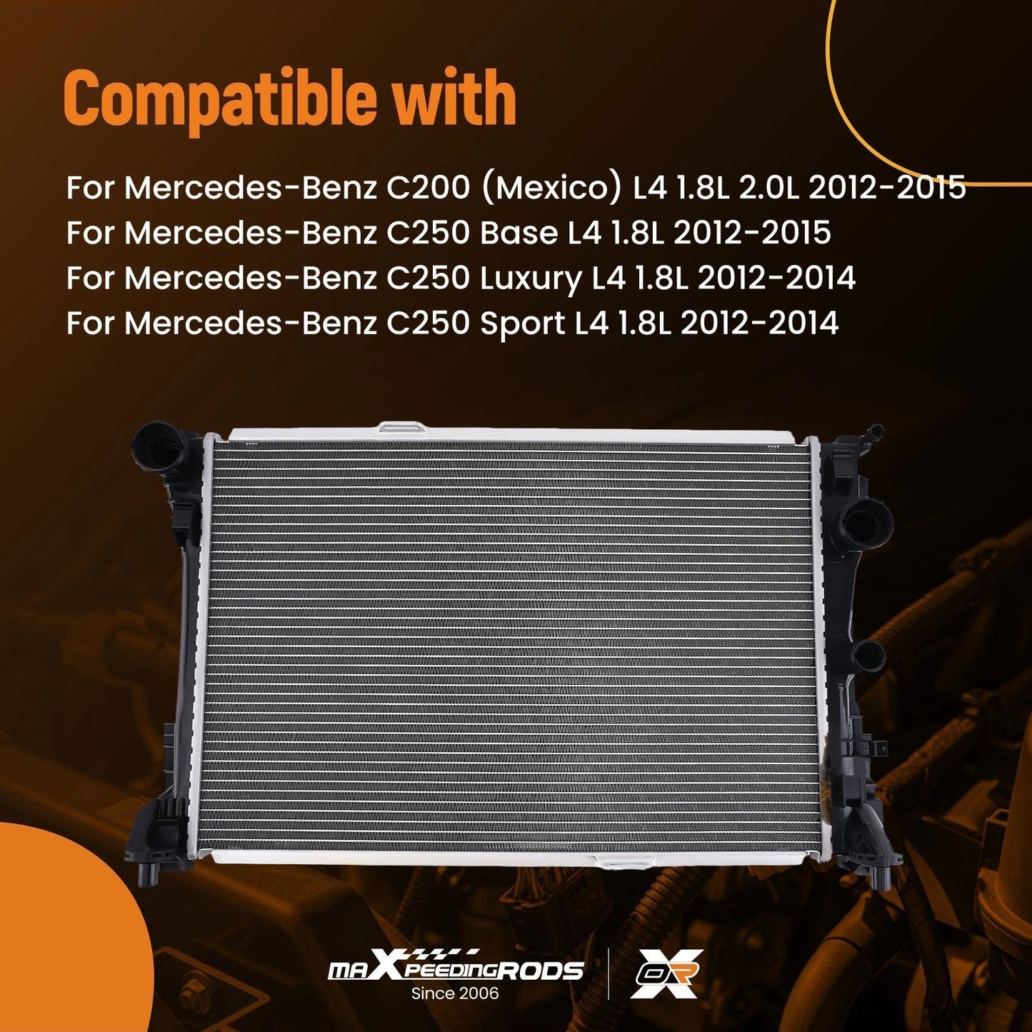 Direct Fit Radiator for Mercedes-Benz SLK350 V6 3.5L (2012–2016)