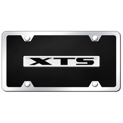Chrome on Black Acrylic License Plate Kit - Officially Licensed for Cadillac XTS