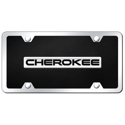 Chrome on Black Acrylic License Plate Kit -Officially Licensed for Jeep Cherokee