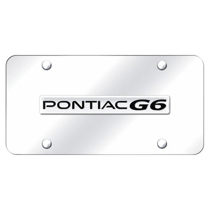 Chrome Name on Chrome License Plate - Officially Licensed for Pontiac G6