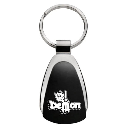 Demon on Black Teardrop Keychain - Officially Licensed for Dodge Challenger