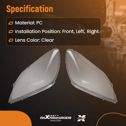 Front Headlight Lens Cover Pair for BMW 6 Series (2012–2015)