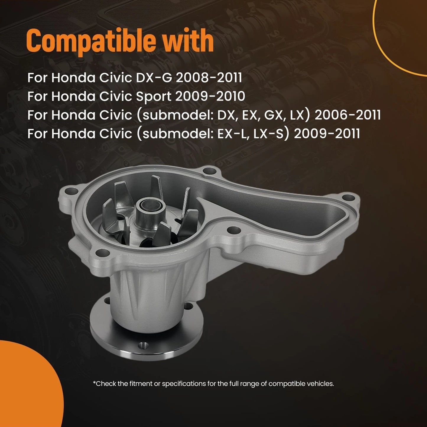 Cooling Water Pump for Honda Civic DX-G (2008–2011)