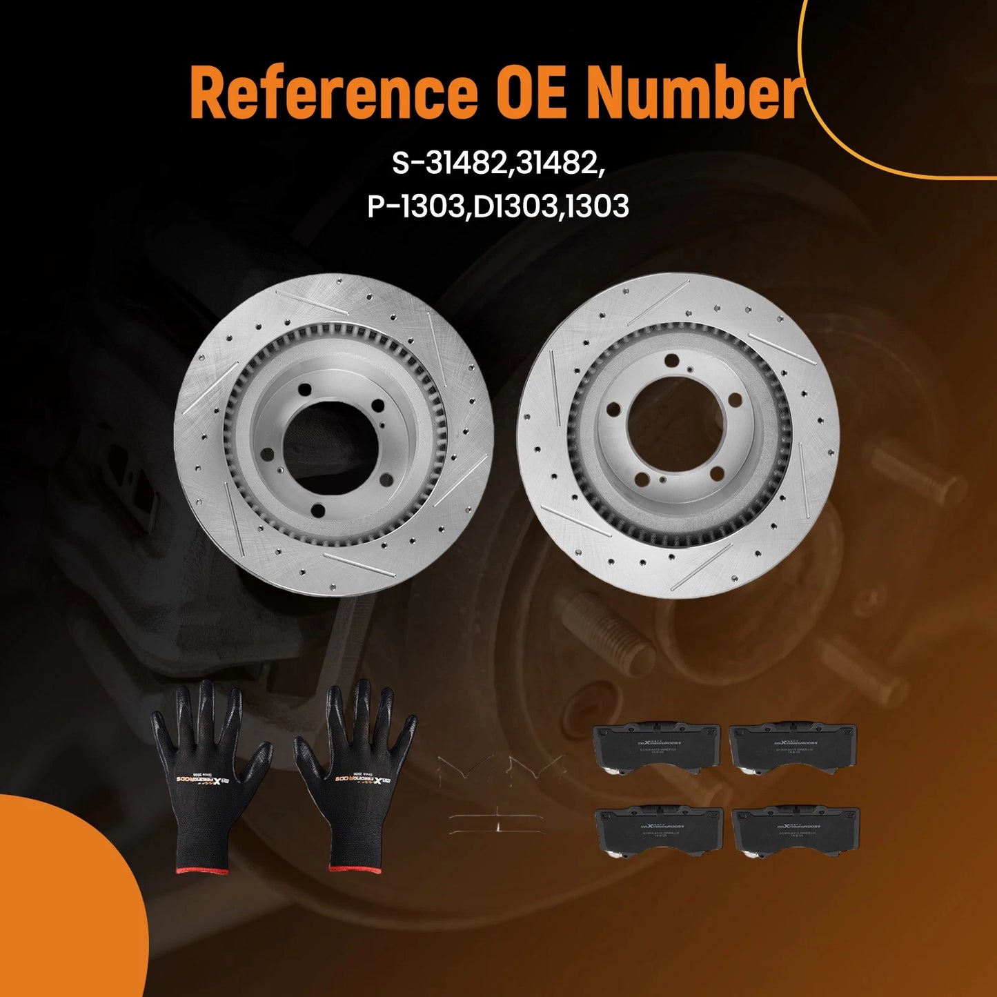 Front Left Right Brake Disc Rotors and Ceramic Pads Kit for Toyota Tundra (2007–2021)