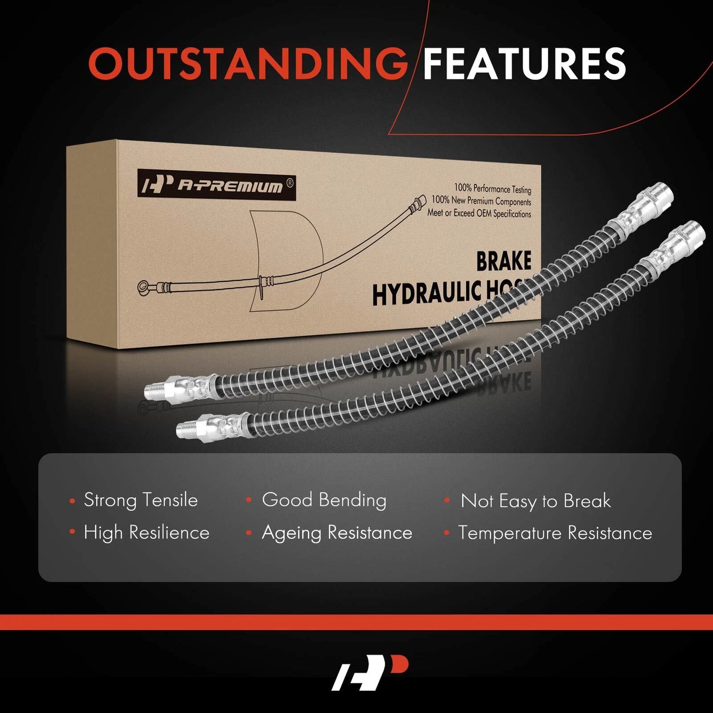 2X Rear Brake Hydraulic Hose for Mercedes-Benz C-Class (2008–2015)