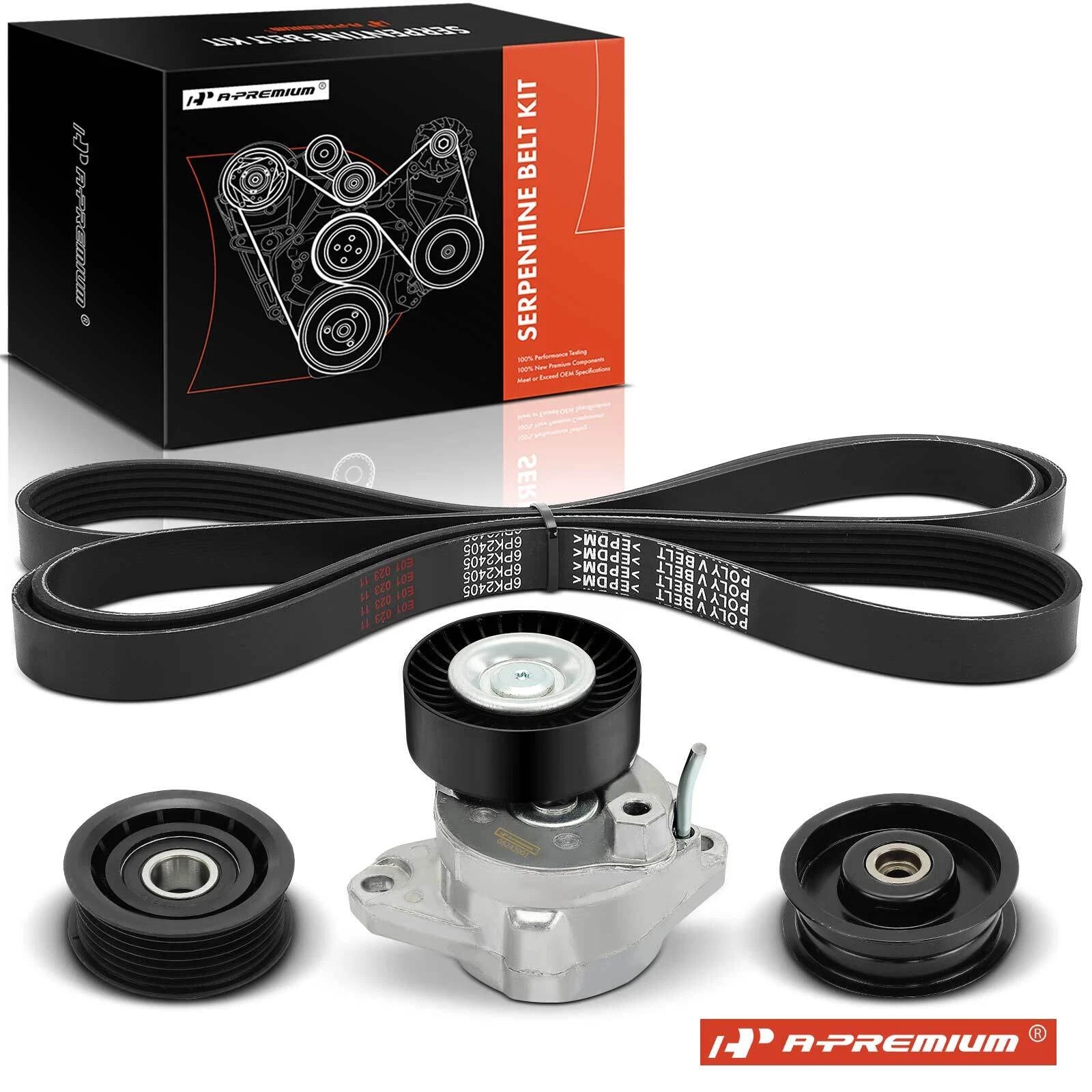 4X Serpentine Belt Drive Component Kit for Mercedes-Benz C230 (2003–2010)